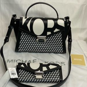 Michael Kors Whitney Logo Graphic Leather Set New